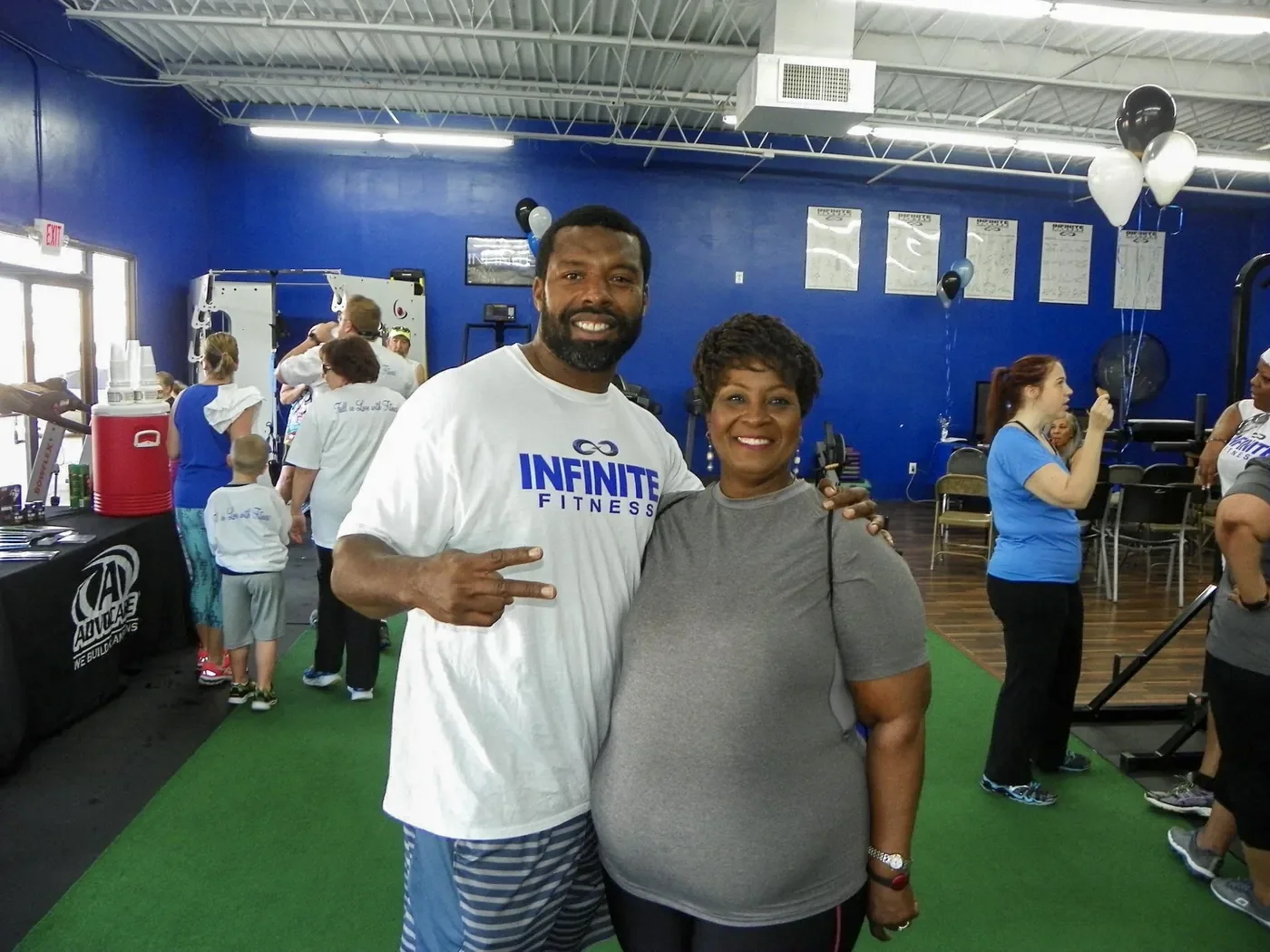 Marla with Coach Cal at Infinite Fitness