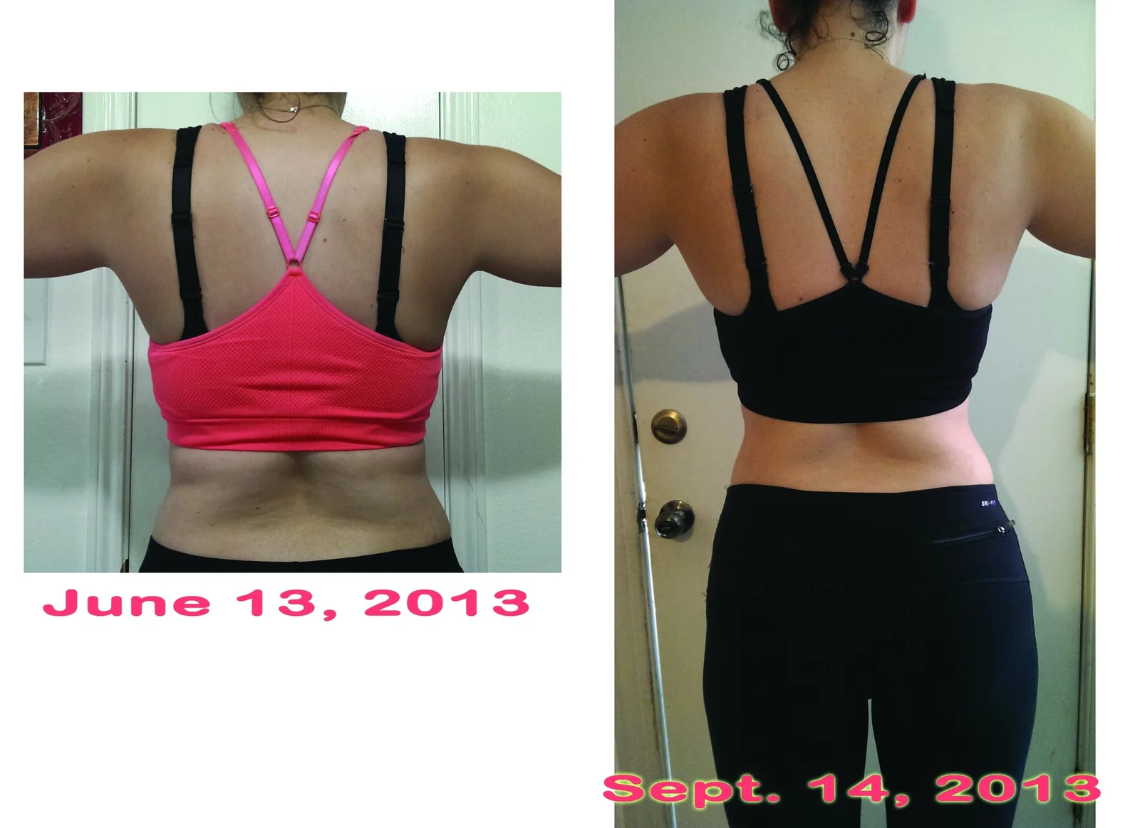 Khano back before and after, June to September 2013